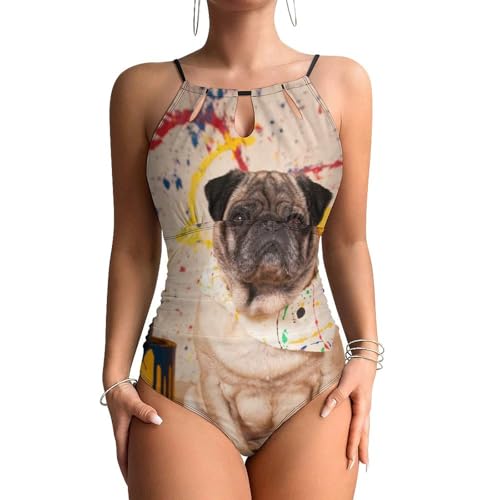 Maillot de bain une pièce gainant et élégant bouledogue