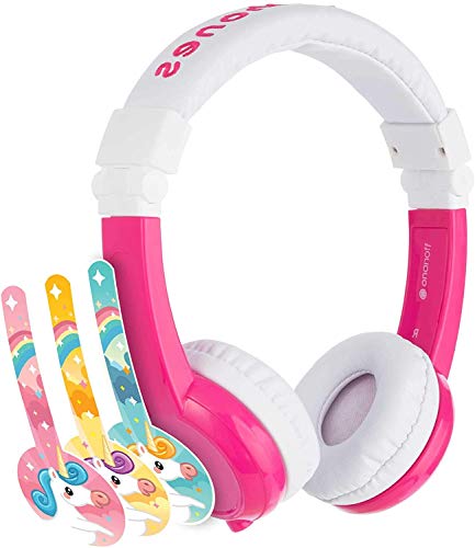 Hot Deals ONANOFF BuddyPhones Explore Foldable, Volume-Limiting Kids Headphones, Built-in Microphone, BuddyCable for Sharing, Perfect for iPad, iPhone, Fire, and Android, Unicorn