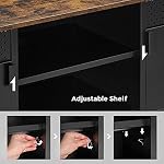SONGMICS TV Stand, TV Cabinet for TV up to 55 Inches, TV Console with Doors, 3 Adjustable Shelves, Rustic Brown and Black ULTS103B01