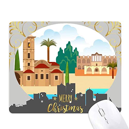 Tapis de souris Chypre nuit de Noël caoutchouc tapis de bureau imprimé monument historique
