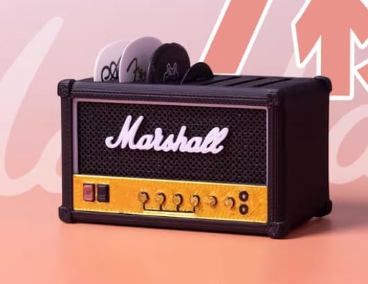 Guitar Picks Holder Box,FOR Marshall Style Amp Speaker Guitar Pick Holder Box Set with 7 Celluloid Picks（Amp Head Version）