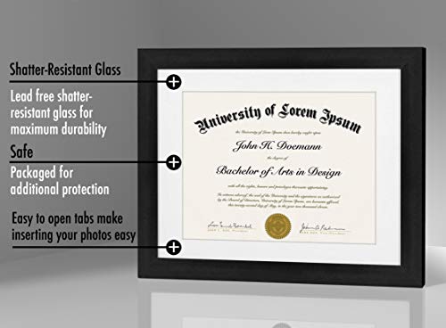 Americanflat DF0811B 11X14 Diploma Frame With Shatter-Resistant Glass thumb #5