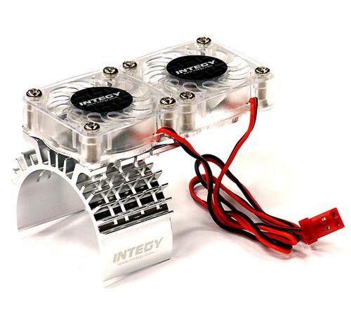 Integy RC Model Hop-ups T8534SILVER Motor Heatsink + Twin Cooling Fan for Traxxas