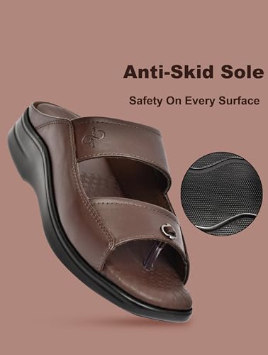 Image of Extra Super Soft Orthopedic Comfortable Doctor Chappal & Cushioned Footbed Lightweight Anti-Slip Sole casual or semi-formal Slipper Stylish Foortwear For Men's BB1039