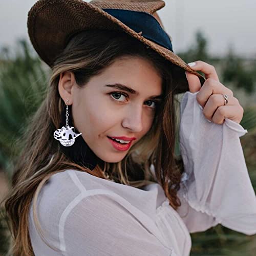 Disco Ball Earrings for Women, Western Cowboy Hat Earrings Mirror Ball Earrings 60s 70s Outfits Dance Party Costume Accessory Gifts2