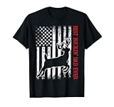Mens Best Buckin' Dad Ever American Flag Deer Hunting T-Shirt