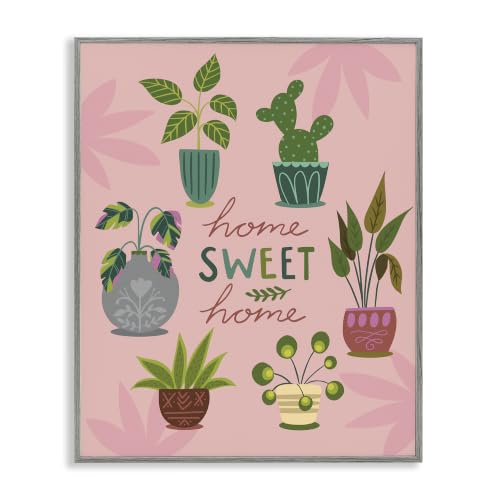 Home Sweet Home Potted Plant Charm, 11 x 14 Inch Framed Giclée Print