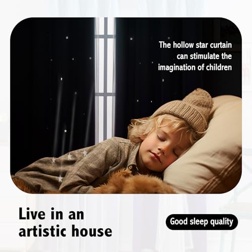 Image of Anytime Star Blackout Curtains for Girls Bedroom Kids Room, Blue Purple