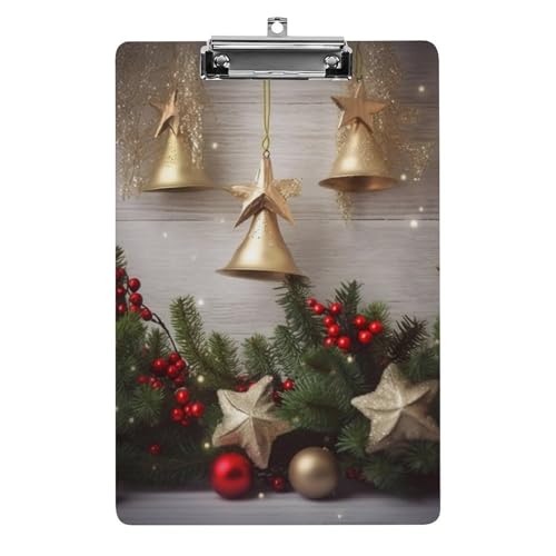 Porte-bloc acrylique rigide de Noël A4 pour écrire partout sans table