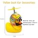 wonuu Rubber Duck Toy Car Ornaments Yellow Duck Car Dashboard Decorations with Propeller Helmet (S-Rainbow)