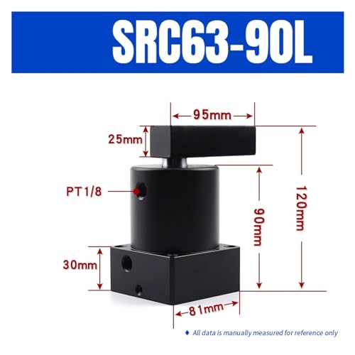 Cylindre de rotation de serrage vers le bas pneumatique SRC63X90L - 3