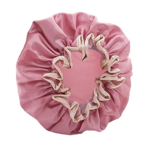 Gorros de ducha impermeables para mujer, rojo rosado, gorro de ducha reutilizable, gorros de ducha para duchas, sauna, cuidado corporal, mantener el cabello seco, etc.