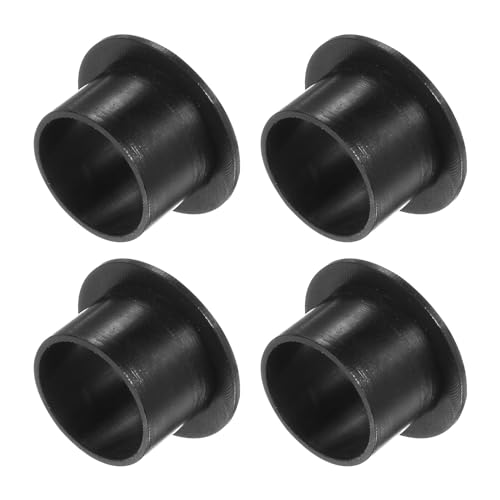 Kozelo 4 Stück Nylon-Flanschbuchsen [15,1 mm Bohrung x 17 mm Außendurchmesser x 12 mm Länge] Nylon-Kunststoffbuchsen für Welle, schwarz