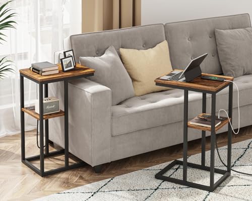 Vagusicc-C-Shaped-End-Table-with-Charging-Station-Small-Side-Table-for-Couch-Snack-Side-Table-with-USB-Ports-and-Outlets-for-Small-Spaces-Slide-Under-Sofa-Table-TV-Tray-Arm-C-Table-for-Living-Room Vagusicc C Shaped End Table with Charging Station Small Side Table for Couch Snack Side Table with USB Ports and Outlets for Small Spaces Slide Under Sofa Table TV Tray Arm C Table for Living Room