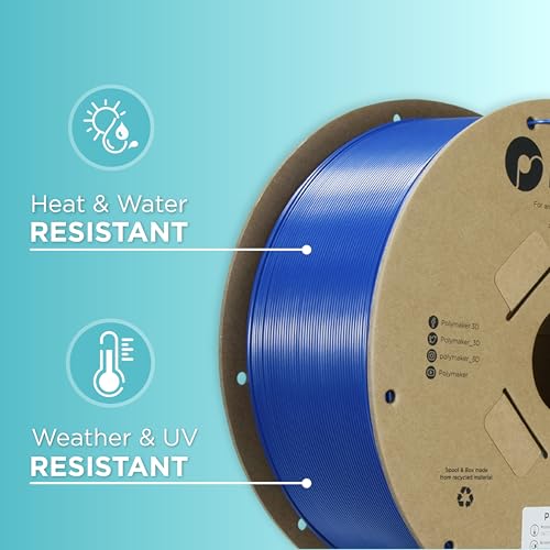 Image of Polymaker ASA Filament 1.75mm Blue, 3kg ASA 3D Printing Filament, Heat & Weather Resistant - ASA 3D Printer Filament Perfect for Printing Outdoor Functional Parts
