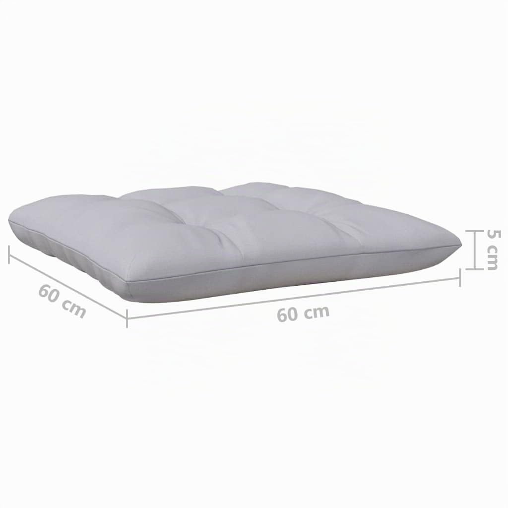 vidaXL Sofá de Jardín de 3 Plazas con Cojines Patio Terraza Exterior Hogar Silla Asiento Muebles Mobiliario Suave Robusto Gris Madera Maciza Pino