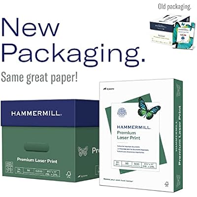 Hammermill 104604 Laser Print Office Paper, 98 Brightness, 24lb, 8-1/2 x 11, White, 500 Sheets/Rm (HAM104604)