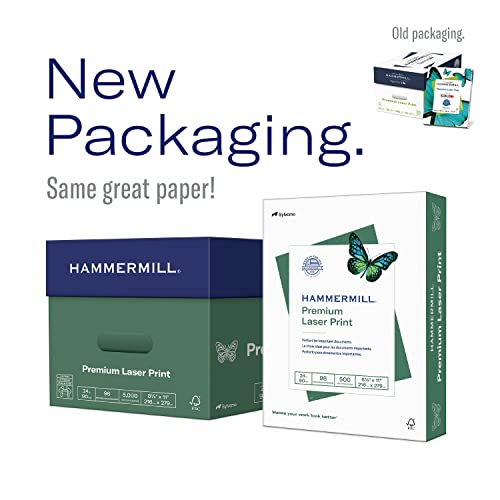 Hammermill 104604 Laser Print Office Paper, 98 Brightness, 24lb, 8-1/2 x 11, White, 500 Sheets/Rm (HAM104604) - image 3