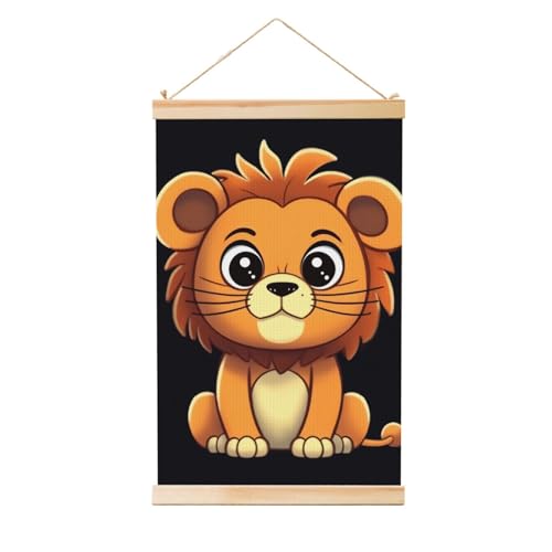 Toile lion de dessin animé pour créer un salon vintage et chaleureux