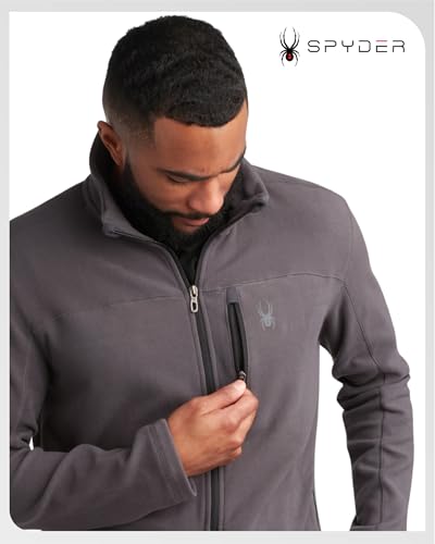 Image of Spyder Mens Fleece Jacket - UPF 30+ 2-Way Stretch Polar Fleece Lightweight