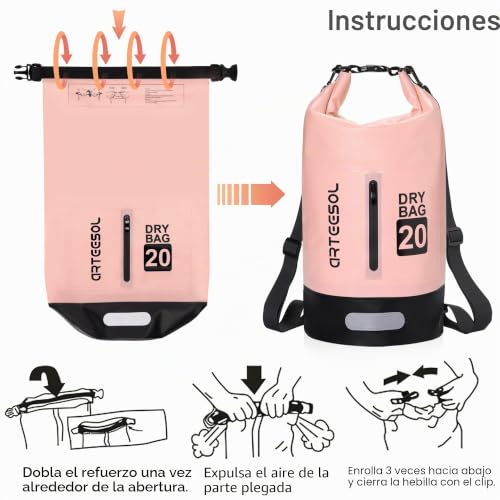 Miniatura 3 de Blackace Arteesol Bolsa Estanca, Dry Bag - 5l 10l 20l 30l Bolso Seco Impermeable Seca Bolsa Para Kayak Paseo En Barco Canoa Pesca Rafting Camping Playa Natación Snowboard