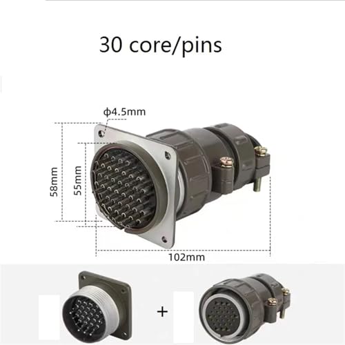 Conector de aviación P55 de 30 pines y enchufe circular de 55 mm para cable industrial 2
