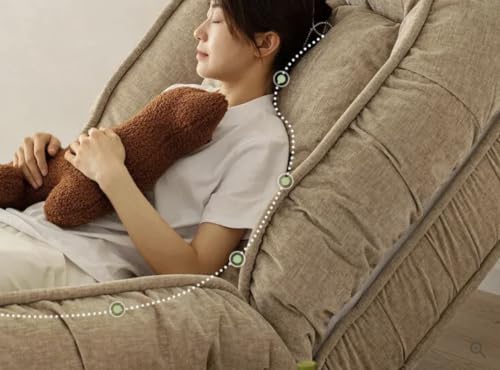 Image of 1 Seater Luxurious Human Dog Bed for People and Adults|Velvet Recliner Lounge Style Soft Human Dog Sofa with Plush Cushioning for Reading and Relaxation (Velvet Fabric, Beige)