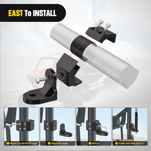 Image of Nilight UTV Whip Light Mount 1PC for Polaris Can-Am with Pro-fit Cage
