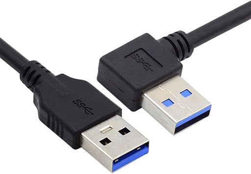90 Degree Right Angled USB 3.0 A Type Male to Straight A Type Male Data Cable 40cm