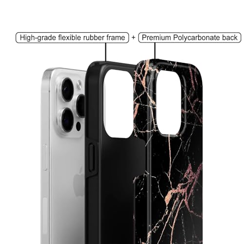 Image of COLORflow Back Cover Compatible with iPhone 11 | Beautiful Black Golden Marble | Designer Printed Glossy Armoured Bumper Back Cover Compatible with iPhone 11