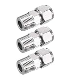 uxcell Stainless Steel Compression Tube Fitting 3/8NPT Male x 3/8 Tube OD 3pcs
