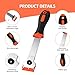 Ywmoml 3 Pack Razor Blade Scraper Set, Includes 30 Plastic & 30 Metal Blades, Multi-Purpose Tool for Glass, Cooktop, Sticker Removal, Paint & Gum Cleaning (Orange)