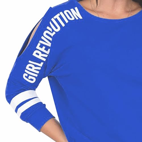 Image of London Hills Women's Cotton Regular Fit Full Sleeve Oval Neck Tshit | Tshirt | Round Neck Printed T Shirt