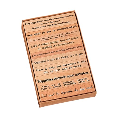 Merishopp Wood Stamp Set Handmade Inspirational Quotes for Drawing Letter Projects Style B | Crafts | Stamping & Embossing | Stamps