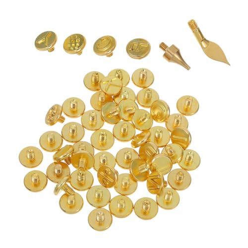 LALAFINA Precision Carving Tips Set 43 Letters Numbers for Woodburning DIY Pyrography Brass Interchangeable Heads for Woodworking Crafts