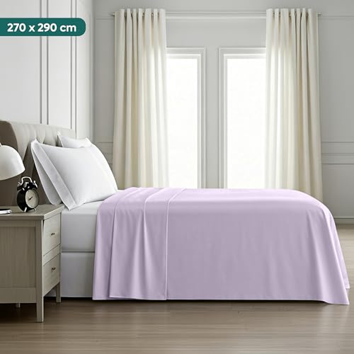 Utopia Bedding - Bettlaken ohne Gummizug - 270x290cm - Lavendel – Ansicht 3
