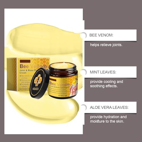 Bienengift Gelenkcreme, Bienengiftcreme, Bienengift Schmerzlinderungs Knochenheilungs Creme, Bienengiftsalbe für Rücken, Nacken, Knie