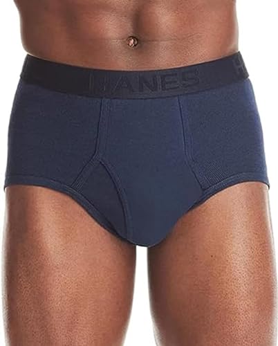 Hanes Men's Tagless Cotton Brief (Pack of 6), Blue Assorted, Medium2