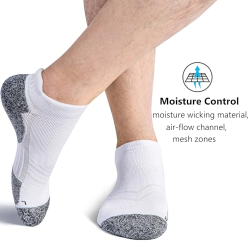 Image of CWVLC No Show Sports Compression Socks for Men Women with Cushion (4 /8 Pairs)