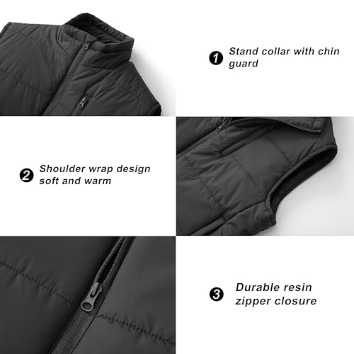 Image of VtuAOL Men's Puffer Vest Outdoor Padded Vest Softshell Outerwear Vest for Travel Hiking
