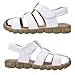 DADAWEN Boy's Girl's Leather Closed Toe Outdoor Sport Sandals (Toddler/Little Kid/Big Kid) White US Size 5 M Toddler