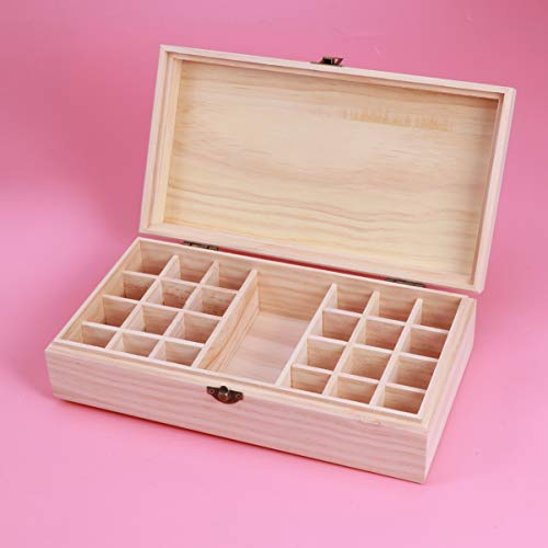 EXCEART Caixa de Ã“leo Essencial de Madeira Organizador de Ã“leo Essencial DetÃ©m 24 + 1 Garrafas Re