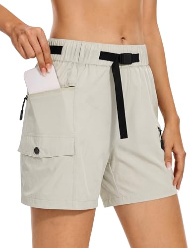 luvamia Womens Cargo Shorts Baggy Mid Thigh High Rise Lightweight Women Quick Dry Shorts with Zipper Pockets Size X-Large Size 16 18