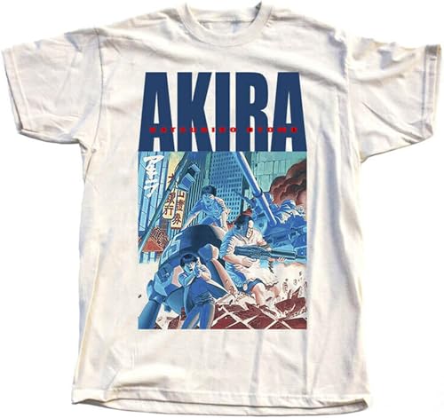Akira 1988 Natural T-Shirt v7 Manga k.otomo Tokyo 100% Cotton White White