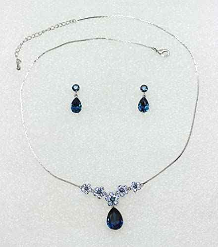 Image of Faship Gorgeous Rhinestone Crystal Floral Necklace Earrings Set