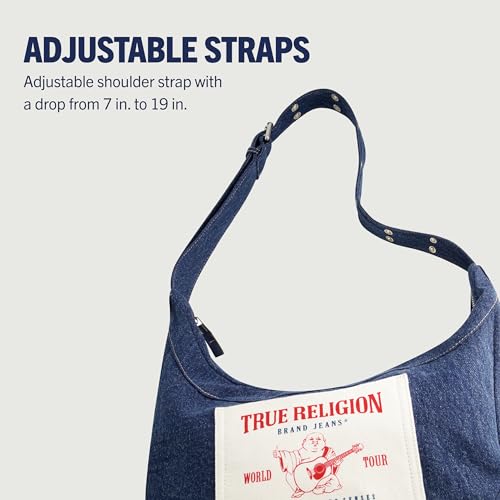 Image of True Religion Women's Shoulder Bag Purse, Buddha Pocket Hobo Handbag with Adjustable Strap
