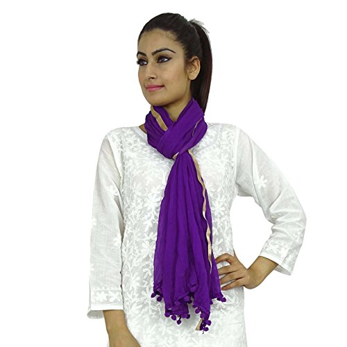 Indian Dupatta Neck Wrap Viscose Chiffon Long Stole Chunni Throw Tassel Scarf3