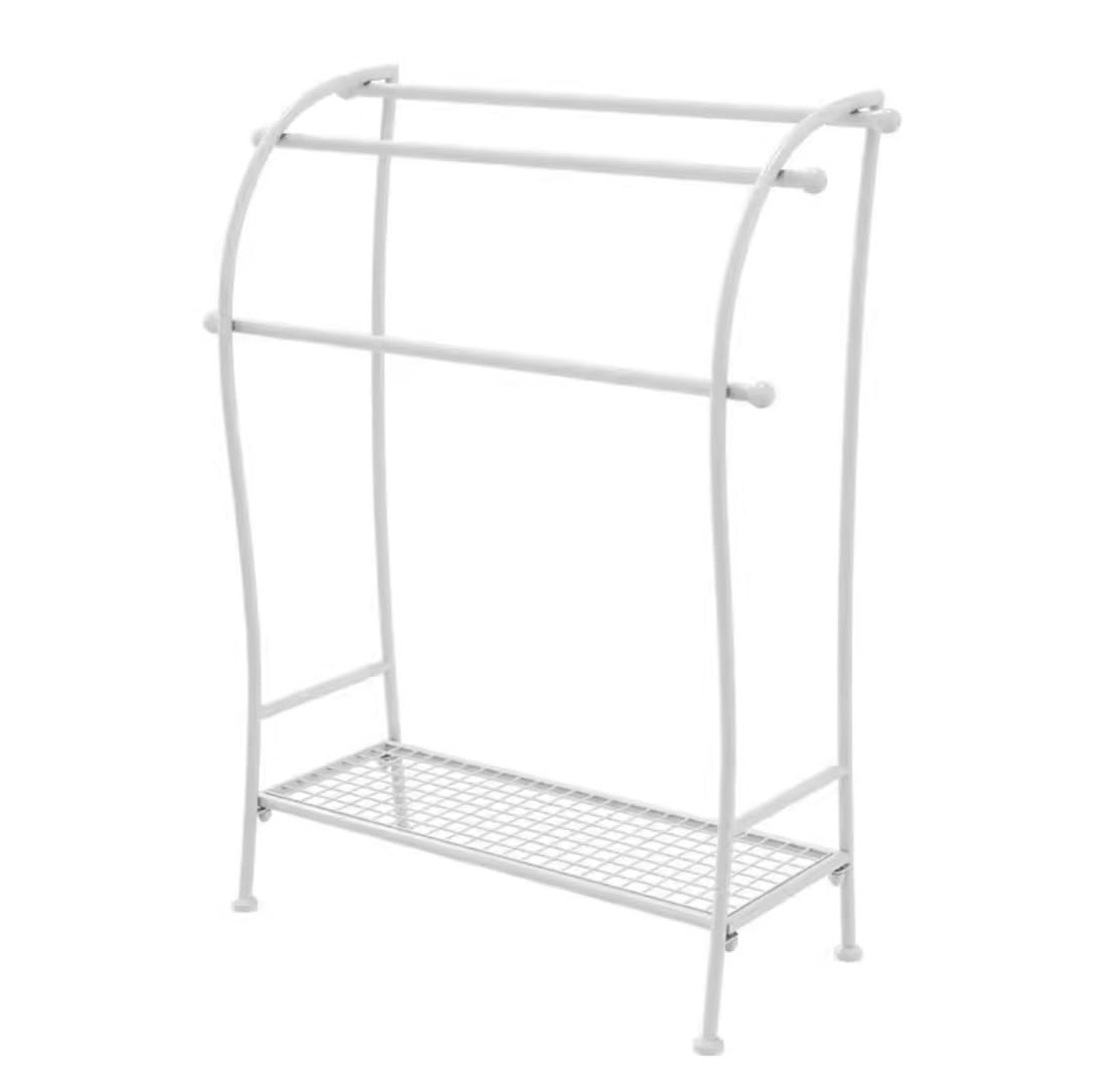 DKRAHRJJ Free-Standing Towel Rack Towel Rail Iron Freestanding Towel Rack 3 Tier Towel Stand with Shelf Towel Holder for Bathroom/White/65 * 28 * 85Cm