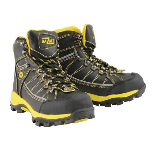 Image of Bazalt Men's Men's Black & Yellow Water & Frost Proof Leather Boots W /Composite Toe