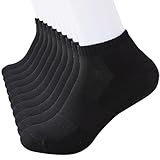 LWK Men's Bamboo Running Ankle Socks 10-Pack - Gift Box,Seamless Toe,Cushioned Sole,Breathable,Moisture Wicking,Arch Support